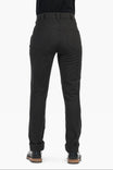 Back view of a woman wearing Dovetail Workwear's GO TO™ Stretch Canvas Pant in Carbon Black, showing the straight leg fit and nested back pockets.