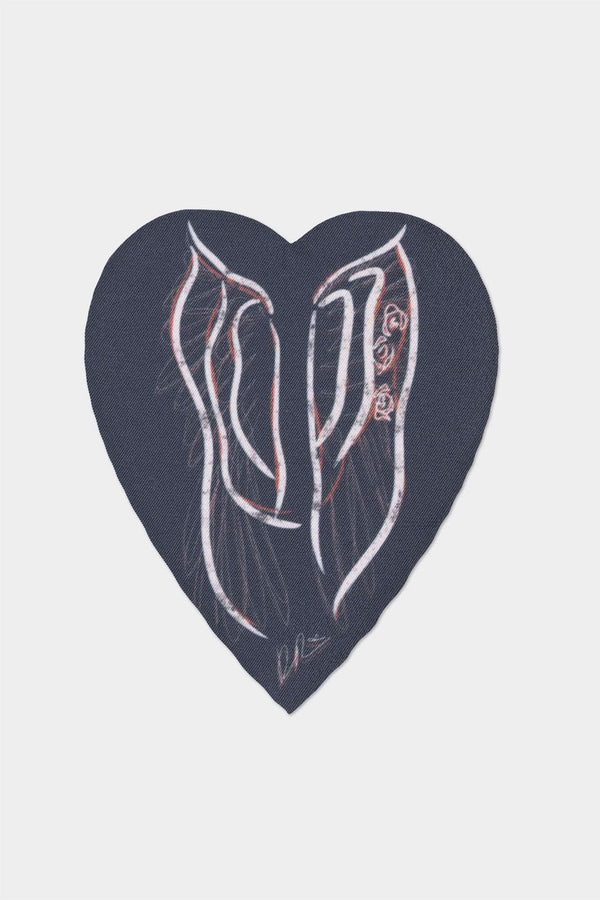 Rae Ripple X NoSo Patch in Love Language - Black by Dovetail Workwear, featuring intricate winged design on dark fabric patch