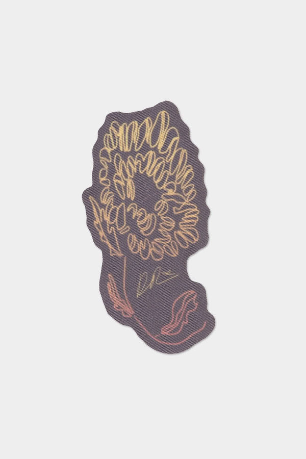 Rae Ripple X NoSo Patch in You Will Be Art - Buttermilk by Dovetail Workwear, featuring intricate line art design on buttermilk fabric with peel-and-stick application