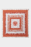 Carver Wool Wild Rag Bandana by Dovetail Workwear in paprika, displayed flat showing the dove print and center circular motif