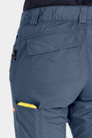 Back view of Dovetail Workwear Day X COOLSWAP™ Pant in Dovetail Blue, highlighting reinforced back pocket with snap closure and nested side pockets detail