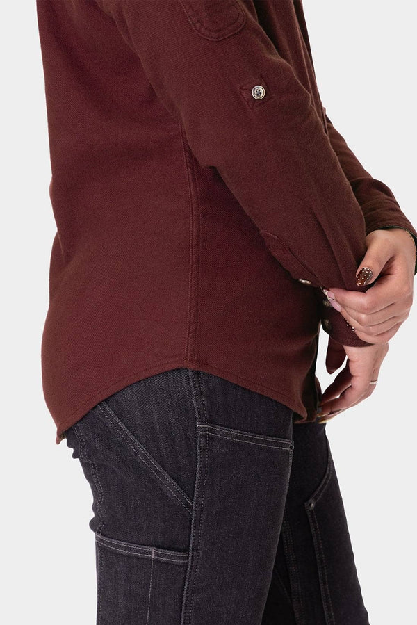 Givens Stretch Chamois Work Shirt in Elderberry