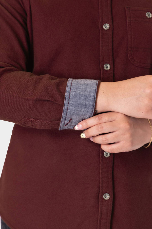 Givens Stretch Chamois Work Shirt in Elderberry