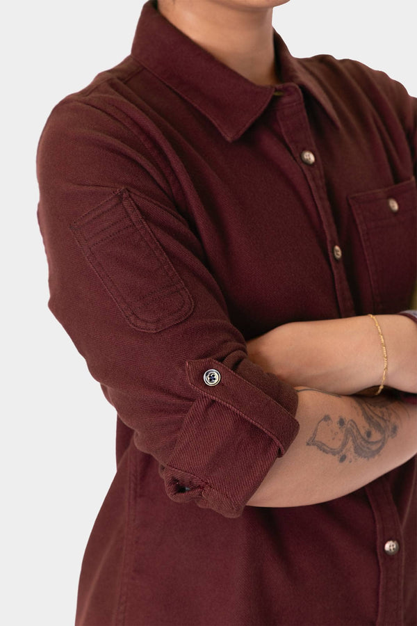 Givens Stretch Chamois Work Shirt in Elderberry
