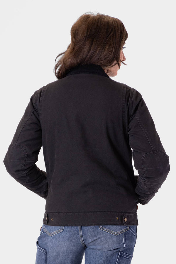 Old School Duck Canvas Trucker Jacket in Hammer Down Black