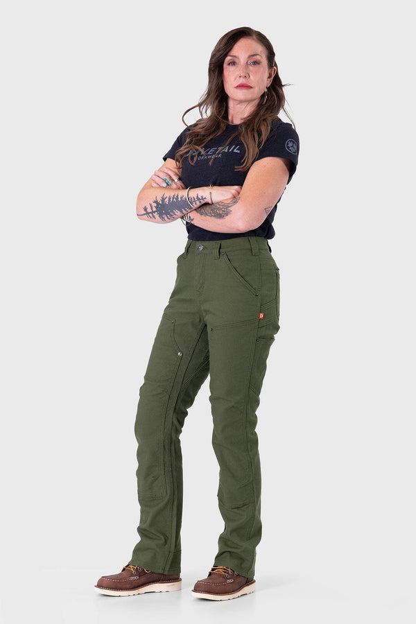 Britt Utility Pant in Moss Green Canvas