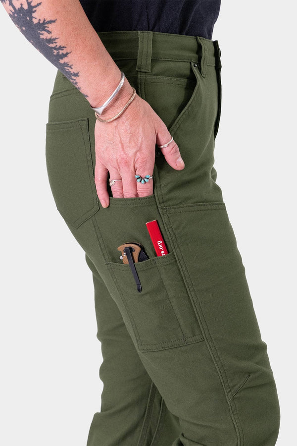 Britt Utility Pant in Moss Green Canvas