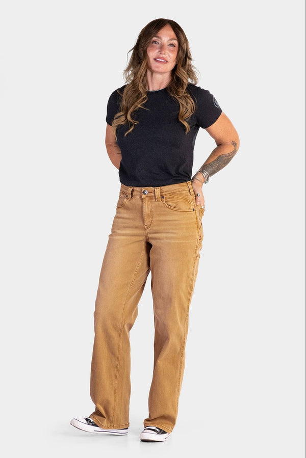Old School Wide Leg Jeans in Saddle Brown