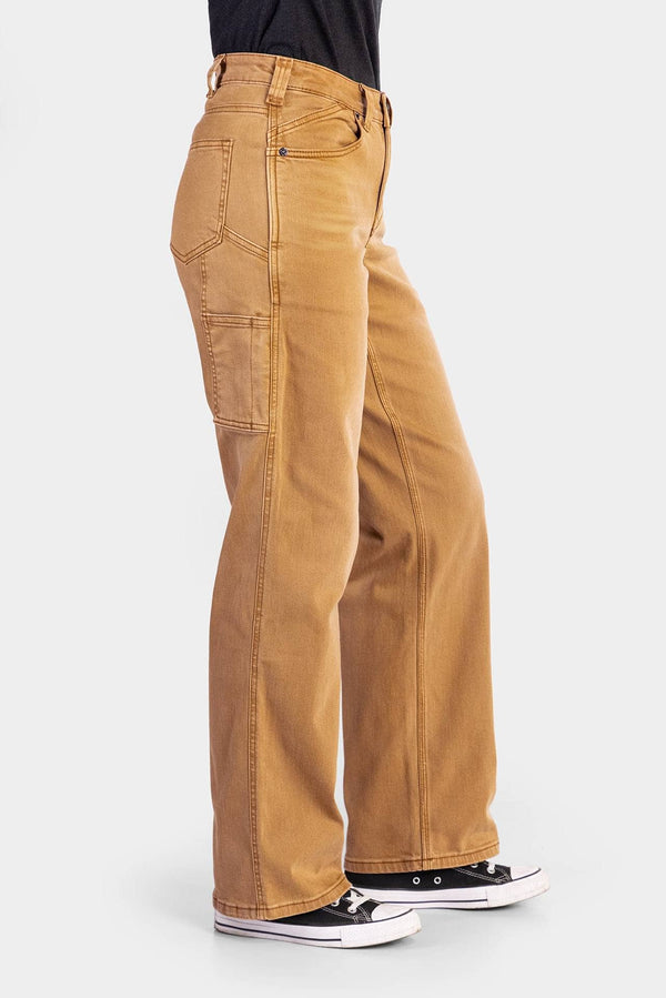 Old School Wide Leg Jeans in Saddle Brown