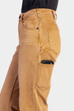 Old School Wide Leg Jeans in Saddle Brown