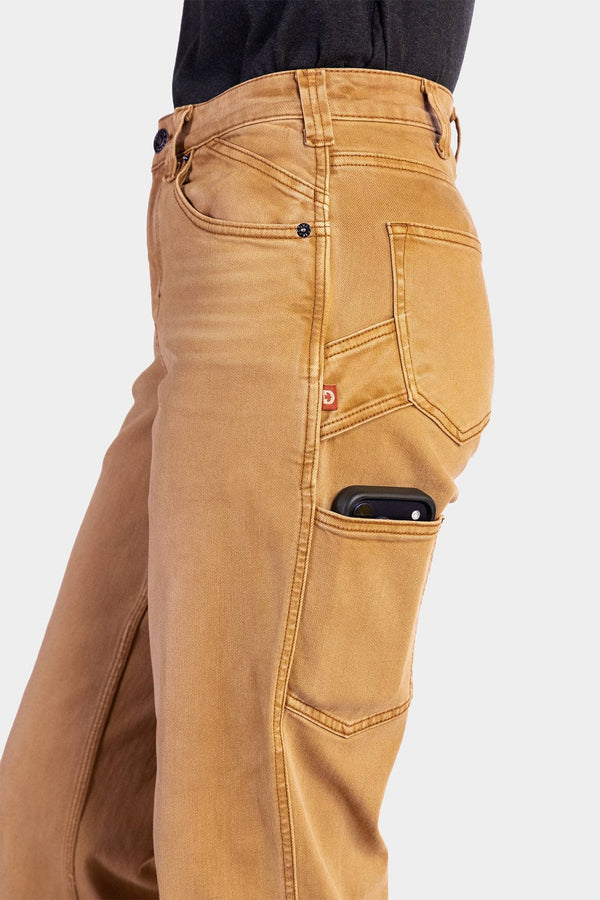 Old School Wide Leg Jeans in Saddle Brown
